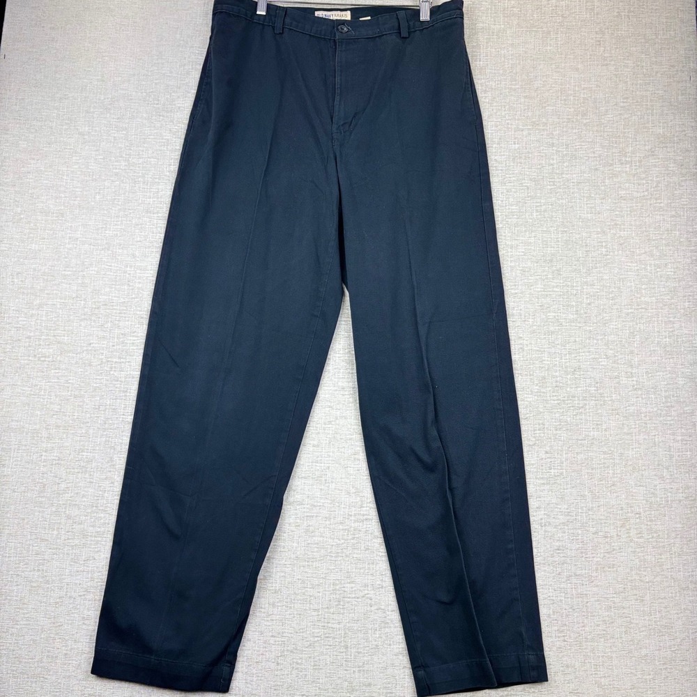 Old Navy Khakis Mens 34x34 Navy Blue Cotton Twill Straight Leg Chino Pants